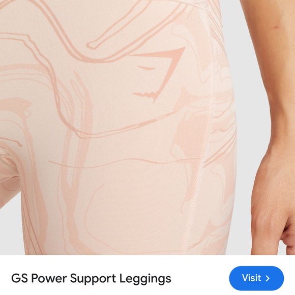 Gymshark GS Power Support leggings scrunch butt XS peach - Picture 9 of 11